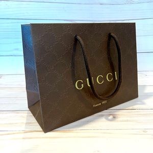 Empty Gucci Brown Embossed Logo Bag